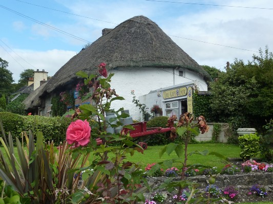 Adare - case  con il tetto di paglia dei palatini germanici costruttori del Maniero
