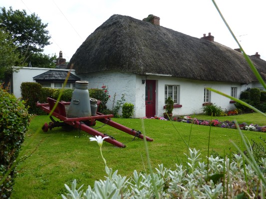 Adare - case  con il tetto di paglia dei palatini germanici costruttori del Maniero